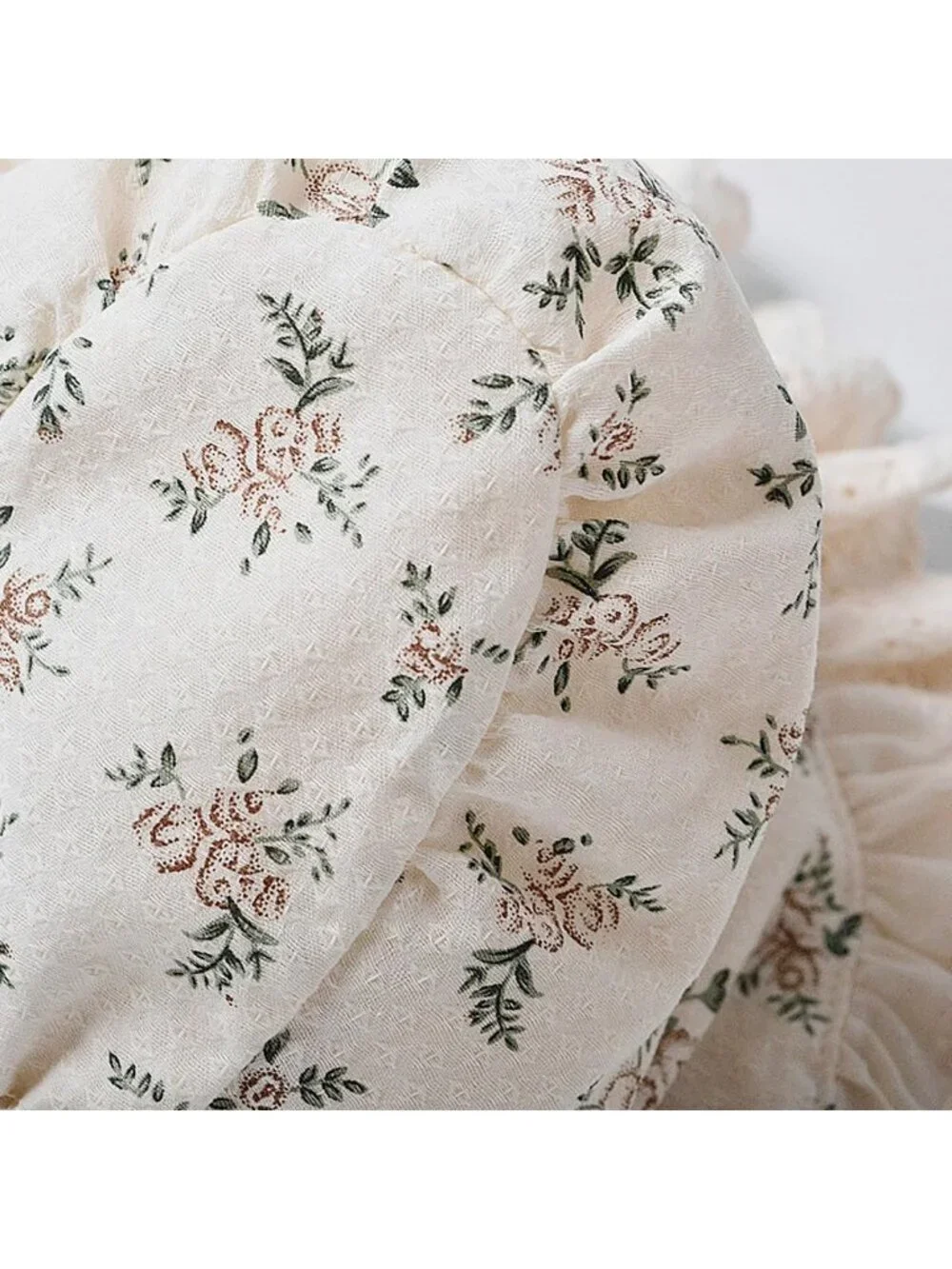 Vintage Floral Cotton Baby Girls' Bonnet - Lace Sun Protection Hat for Infants